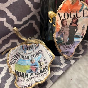 Custom Coastal Charm: Personalized Oyster Shell Jewelry Dishes & Ornaments