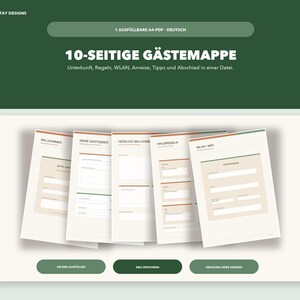 Carpeta informativa para huéspedes de apartamentos vacacionales · 10 páginas · PDF rellenable