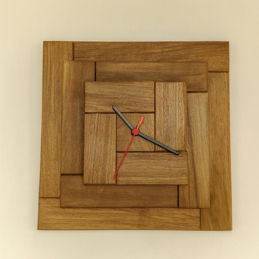 Handmade Walnut Wood Wall Clock: Modern Rustic Home Decor - Etsy