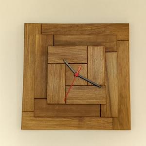 Handmade Walnut Wood Wall Clock: Modern Rustic Home Decor