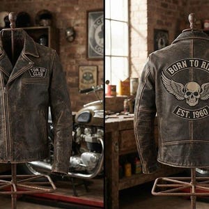 Ace Cafe London Distressed Leather Jacket - Born to Ride