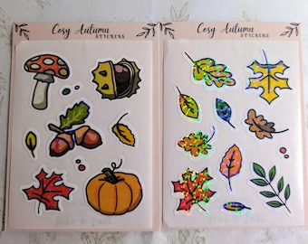 Cosy Autumn Holographic Sticker Set