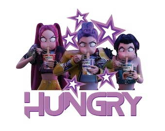 Huntrix Saja Girls PNG, Kpop Anime Fan Art, Star Girl Shirt Design (Download digitale)