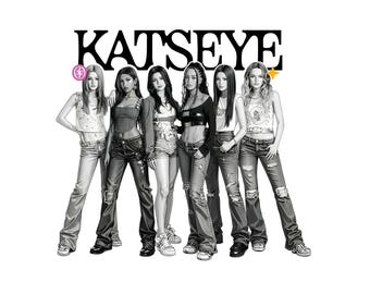 Katseye PNG / Grafica del tour retrò del gruppo femminile Kpop (Download digitale)