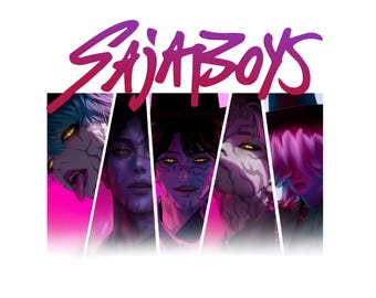 Saja Boys PNG / Kpop Demon Hunters Anime Idol Group Design per maglietta (download digitale)
