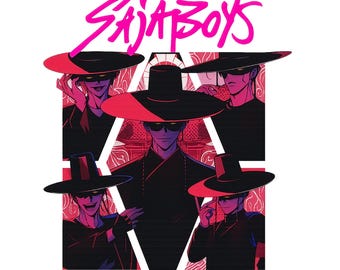 Saja Boys PNG, Kpop Demon Hunters Fan Art (download digitale)