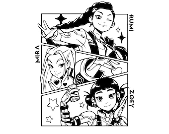 Kpop Demon Hunters PNG SVG / Huntrix Idol Group Anime Clipart (download digitale)
