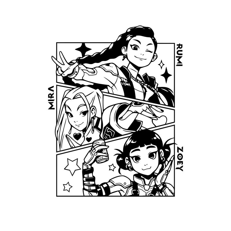 kpop-demon-hunters-black-and-white-clipart-etsy