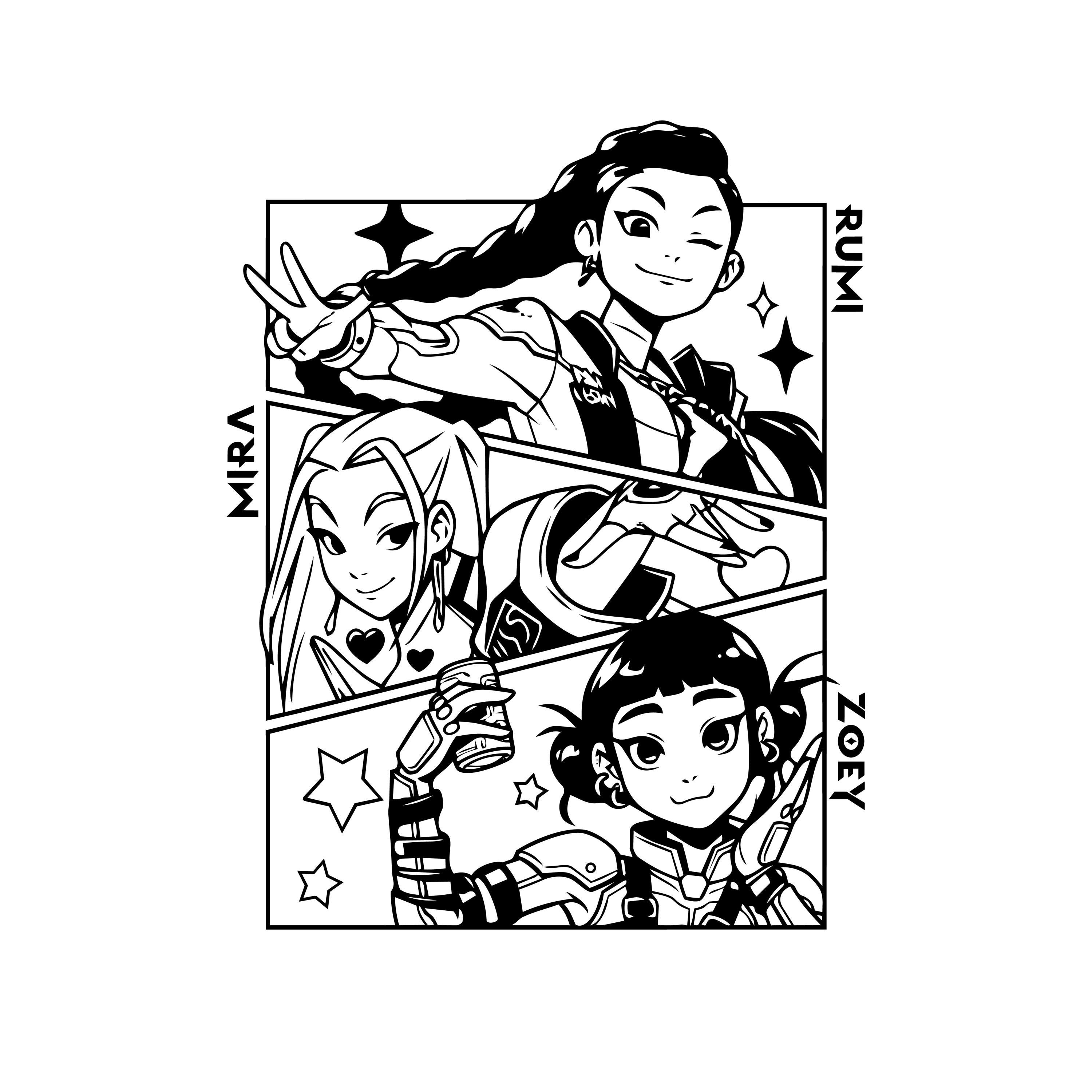Kpop Black and White Art - Etsy