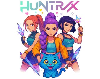 Kpop Huntrix PNG / Saja Girls Anime Fan Art / Demon Hunters Shirt Design (download digitale)