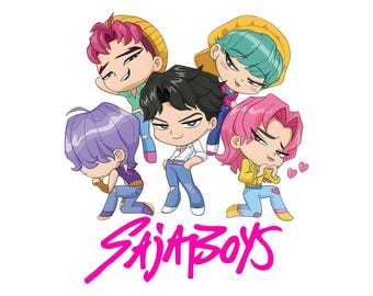 Saja Boys Kpop Demon Hunter Clipart, design per maglietta di gruppo idol anime (download digitale)