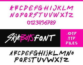 Saja Boys Font Bundle, Anime Kpop Style (SVG TTF OTF)