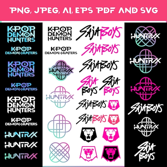 Kpop Logo Bundle, Huntrix & Saja Boys, Cosplay Vector (Digital Download)