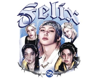 Felix Stray Kids PNG / Fan Art Kpop Bootleg Streetwear (Download digitale)