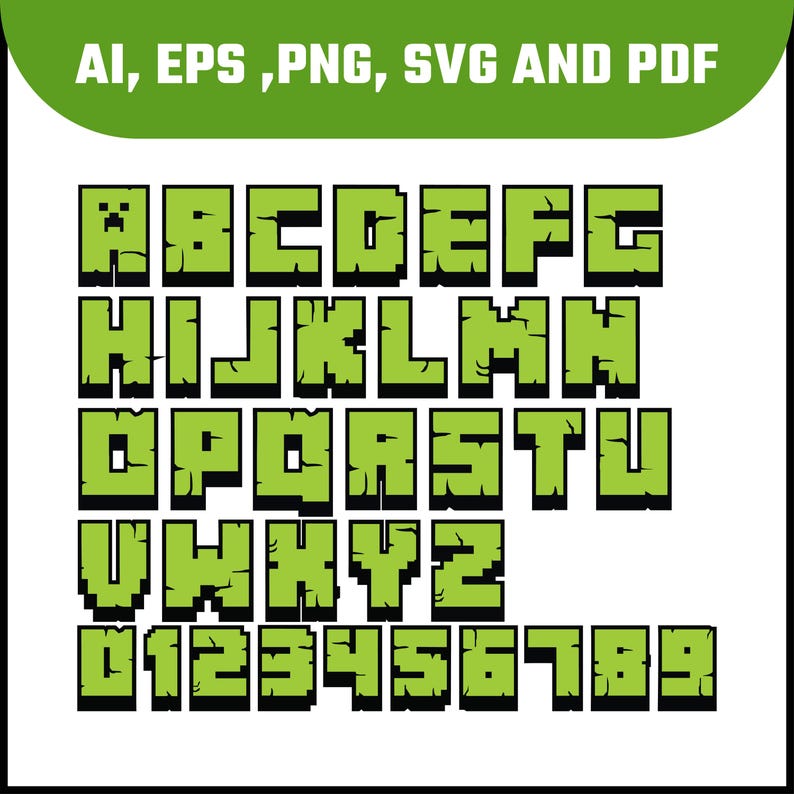 Minecraft Font Letter R Minecraft Font SVG Bundle | Gamer Alphabet Letters and Numbers | Cricut ...