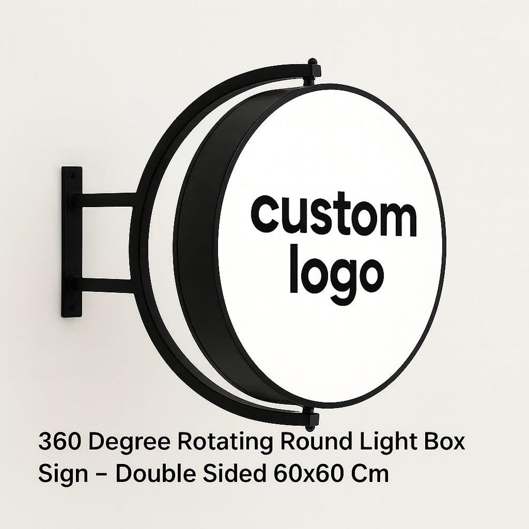 Rotating LED Light Box Sign | Double-sided, Waterproof, Custom Logo - Etsy