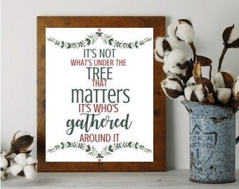 It's Not What's Under the Tree that Matters Christmas Printable, Christmas Quote, Christmas Decor, Instant Download