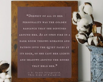 This Side of Paradise - F. Scott Fitzgerald Quote Digital Download, Printable, PDF 8x10