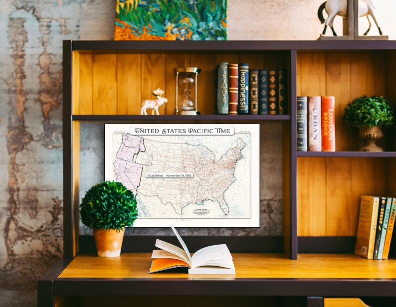 Pacific Time Vector USA Pacific Time Zone Map Printable Poster. (instant Digital Download ...