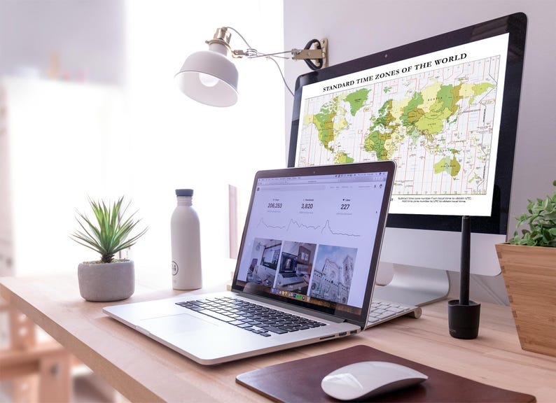 World Time Zones Map Printable Poster (digital Download) - Etsy