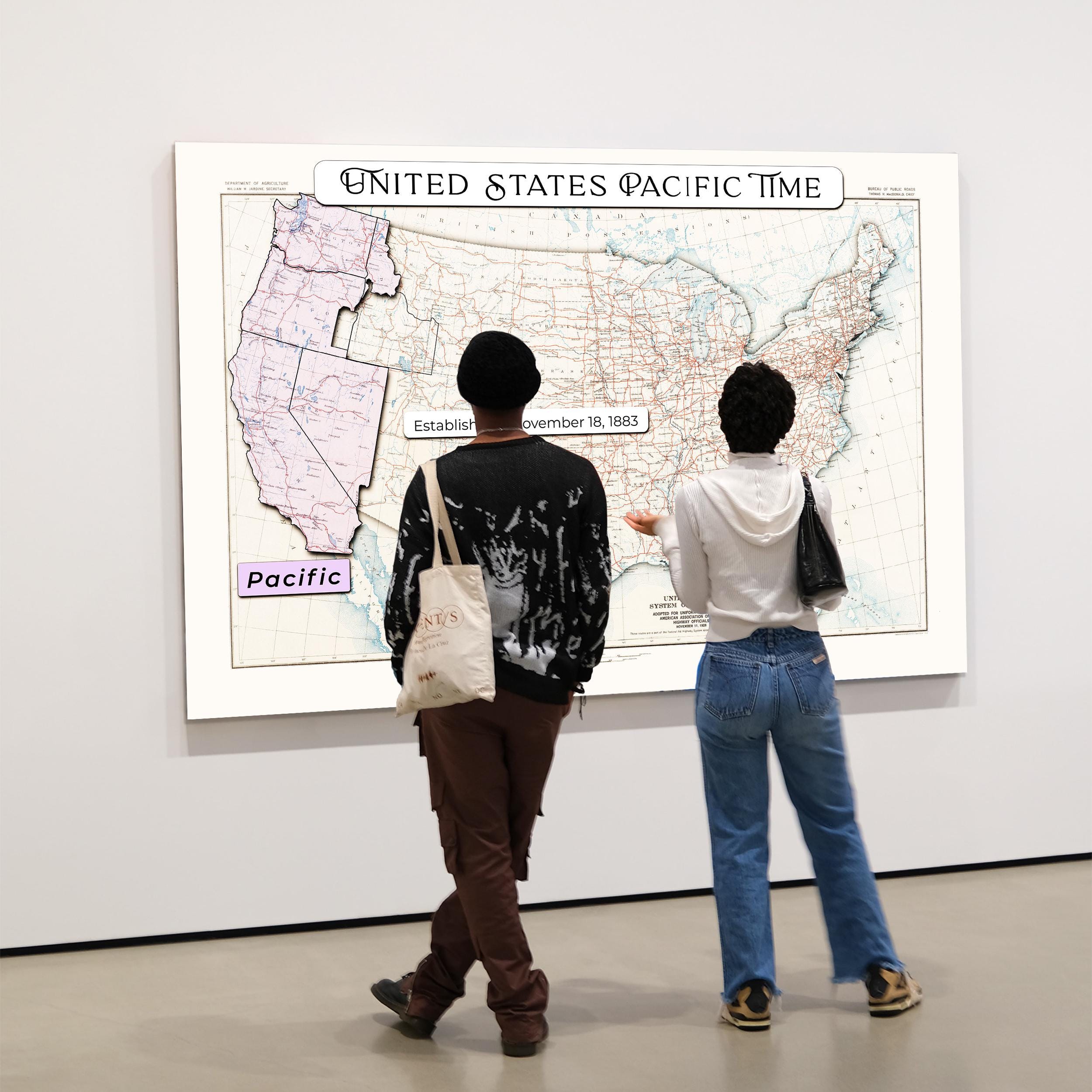 Pacific Time Vector USA Pacific Time Zone Map Printable Poster. (instant Digital Download ...