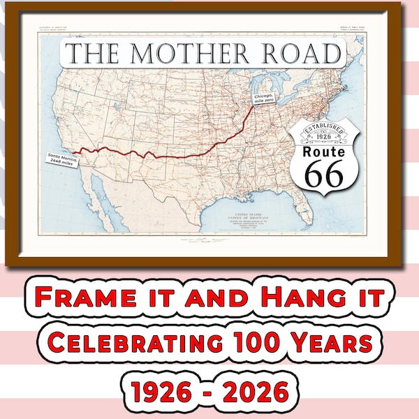 Rotue 66 Map Route 66 Map - Etsy