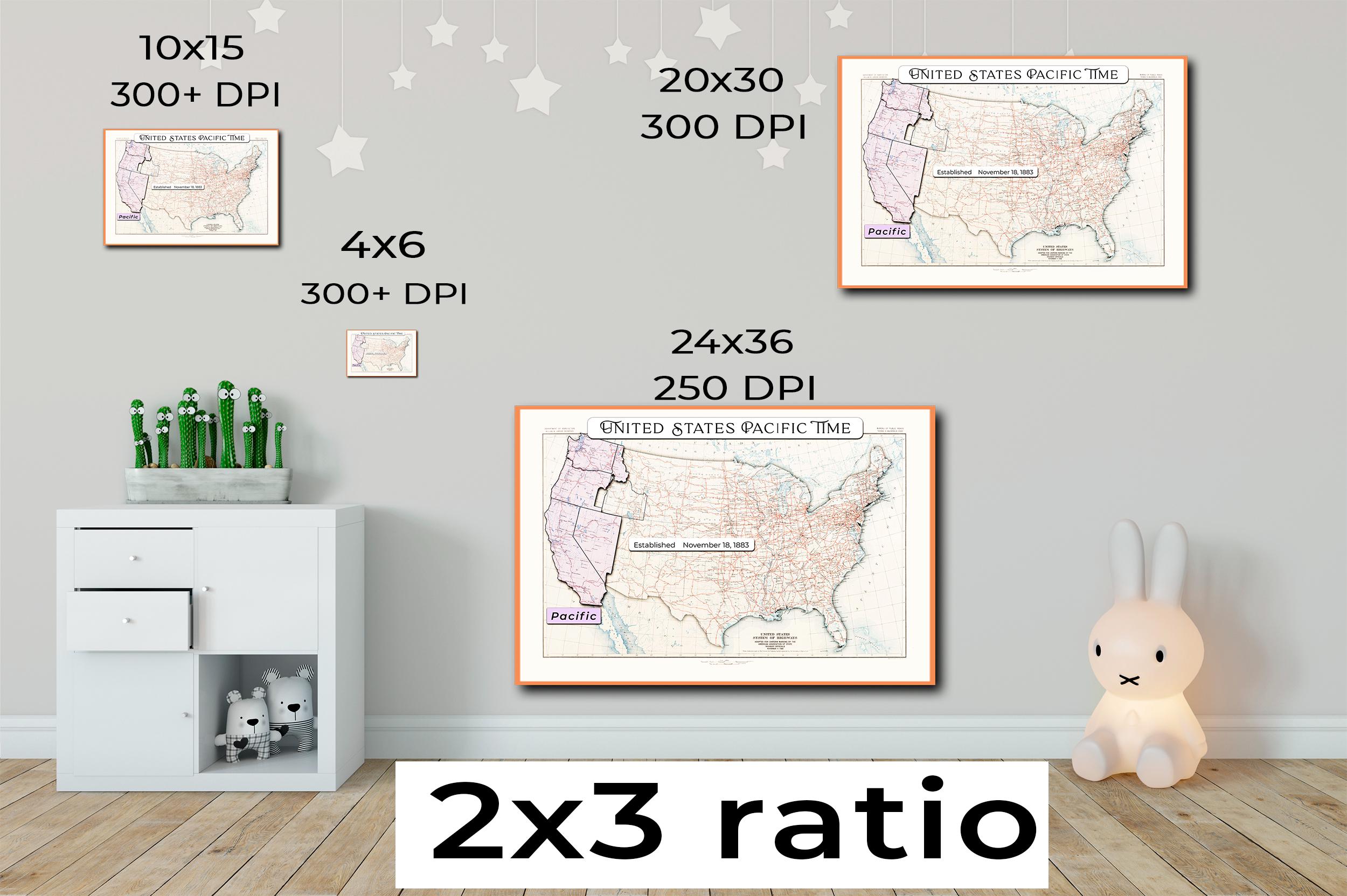 USA Pacific Time Zone Map Printable Poster. (instant Digital Download ...
