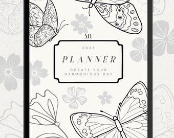 Minimalist 2026 Planner | Printable Annual Calendar  Monthly Pages + To-Do + Notes | Digital PDF
