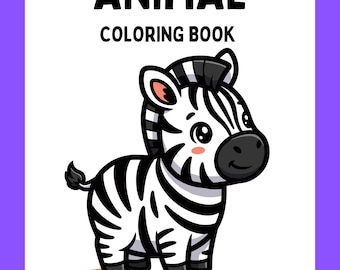 Animal Coloring Book for Kids (80 Pages) Animals Activity Book | Instant Download