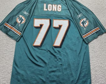Reebok NFL Miami Dolphins jersey Jake Long #77 maat L Aqua Mesh Vintage