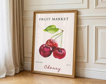 Fruit Market Cherry Kitchen Contemporary Print - (Digital Download)