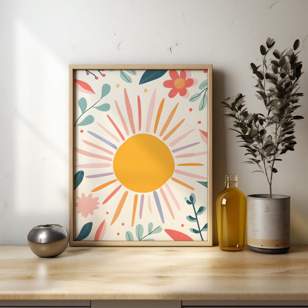 Sunshine Children's Nursery Room Print - Contemporary Wall Decor - Etsy