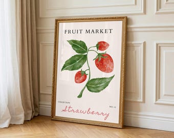 Fruit Market Strawberry Kitchen Contemporary Print - (Digital Download)