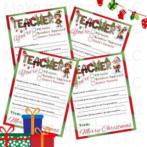 Teacher Appreciation Printable Teacher Christmas Gifts Teacher Appreciation Week Gift Thank You Teacher Gifts Instant Digital Download