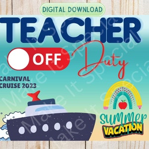 DIGITAL DOWNLOAD | Carnival Cruise Door Decorations | Teacher Door Sign | Carnival Cruise| Cruise Door | Cabin Door Decor | Door Magnet