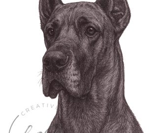 Great Dane Wall Art Print | 8x10 Dog Lover Decor (Digital Download)