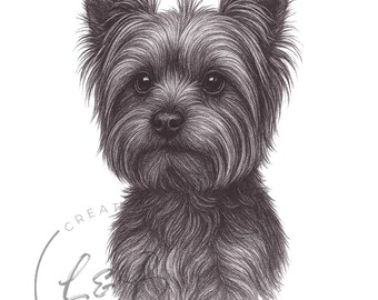Yorkie Dog Wall Art Print | 8x10 Dog Lover Decor (Digital Download)