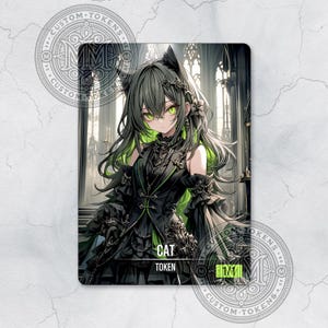 CAT Token - Custom Art Token - Anime style - Enchanting Noir Kitten: Beautiful Gothic Cat