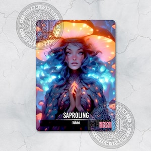 Token SAPROLING - Laranja e Azul - Token de Arte Personalizado - Estilo Anime - Rainha Cogumelo