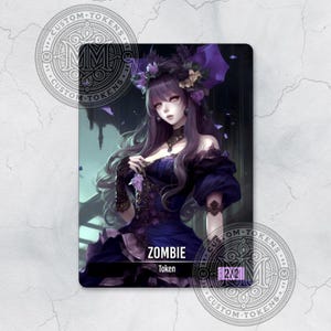 ZOMBIE Token - Green - Custom Art Token - Anime style - Armored Knight