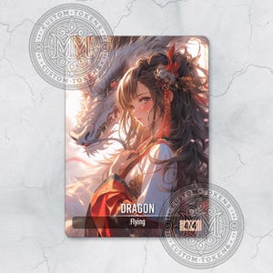 Dragon Token - RED - Custom Art Token - Anime style