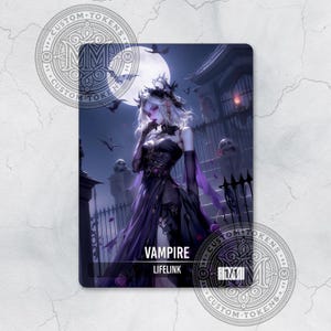 VAMPIR Token 1/1 - Lifelink, Custom Art Token - Anime Stil - Verzaubernder Vamp: Beauty Under Moon&#39;s Might