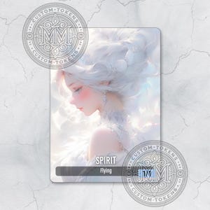 SPIRIT Token - Green - Custom Art Token - Anime style - Waifu - Beautiful White Spirit