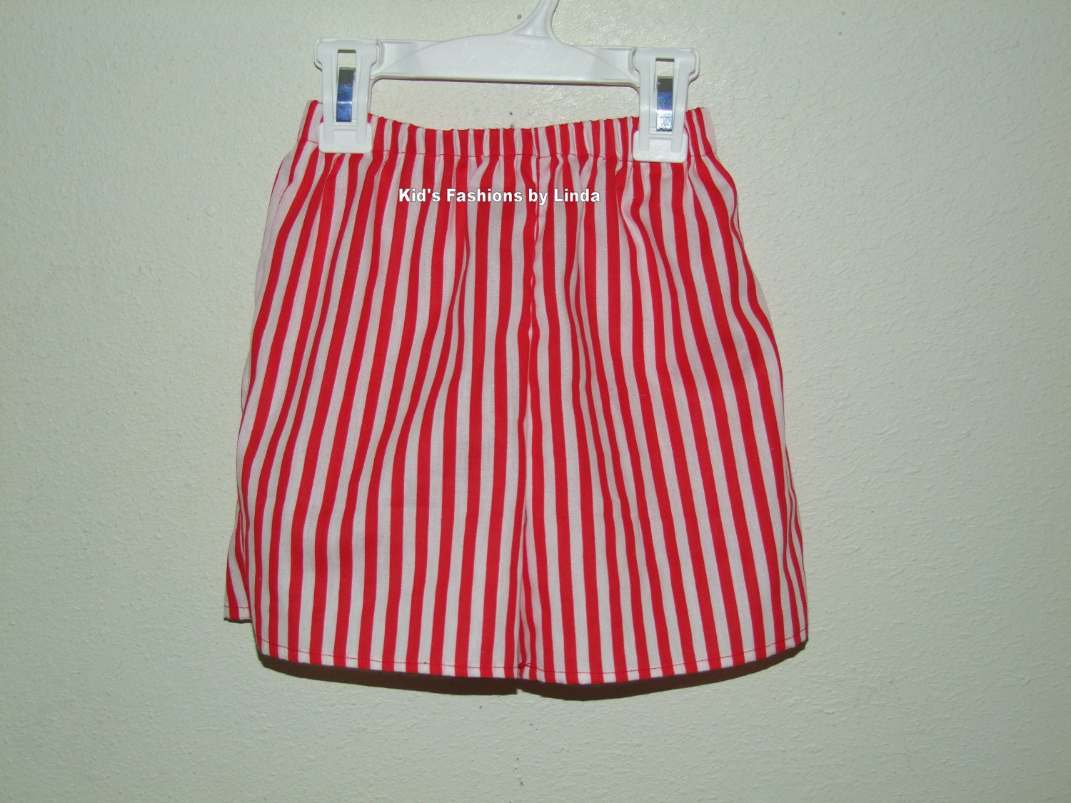 Red/White Stripe Shorts Etsy