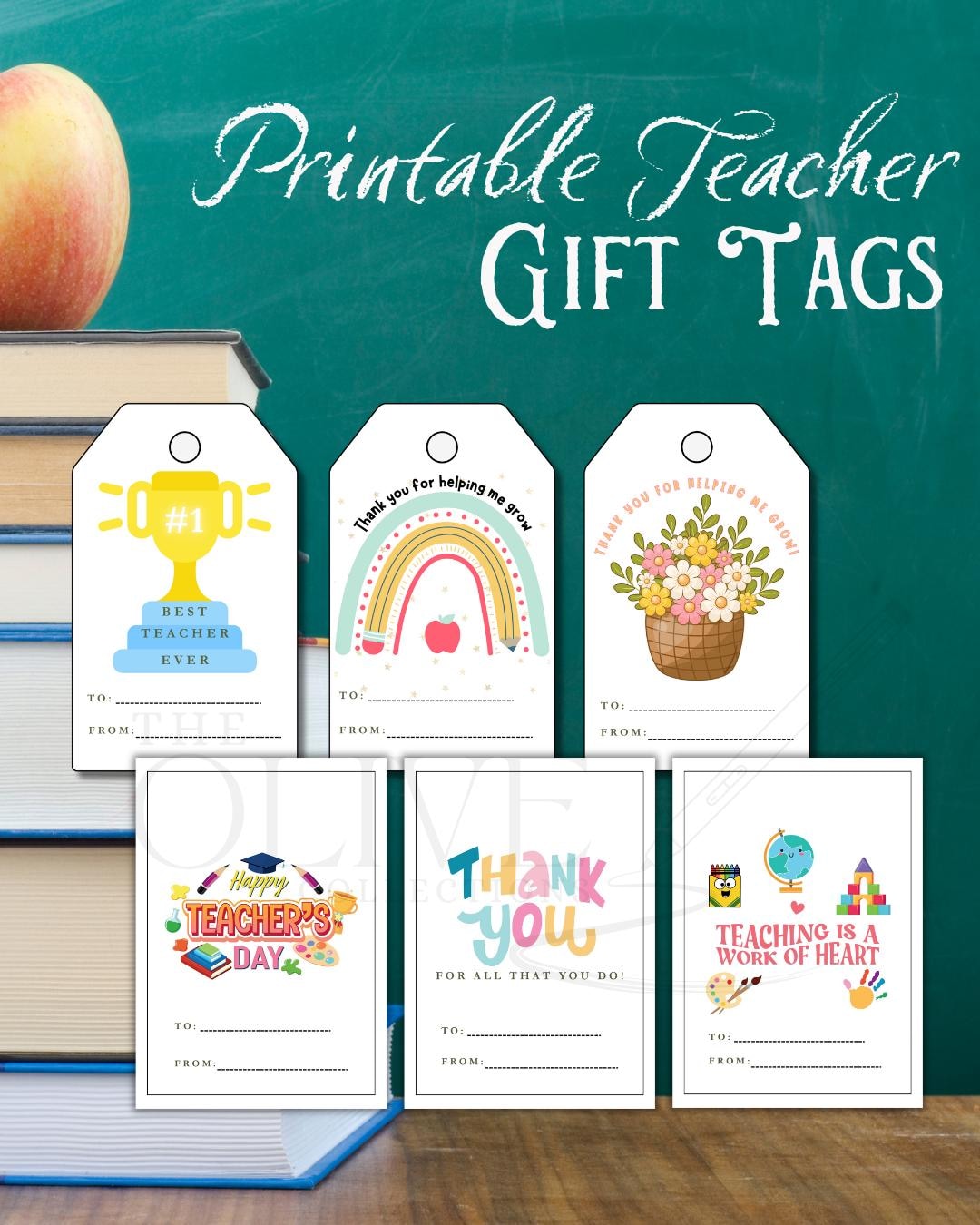 Printable Teacher Gift Tags Bundle, Educator Appreciation, Thank You ...
