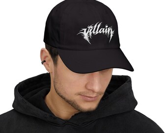 Casquette brodée « Villain » – Chapeau en coton style grunge streetwear