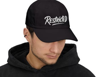 Restricted Embroidered Dad Cap – Grunge Streetwear Cotton Hat (Unisex)