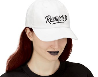 Restricted Dad Cap – Minimal Embroidered Streetwear Hat – Cotton Unstructured Cap