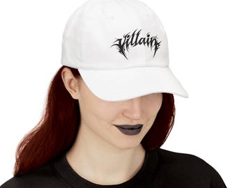 Villain Embroidered Dad Cap – Grunge Streetwear Cotton Hat