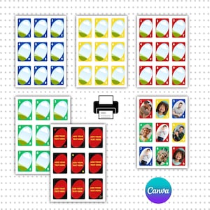 Modello di carta UNO modificabile Mazzo di carte da gioco Canva Carte da gioco personalizzate Stampabili Download digitale